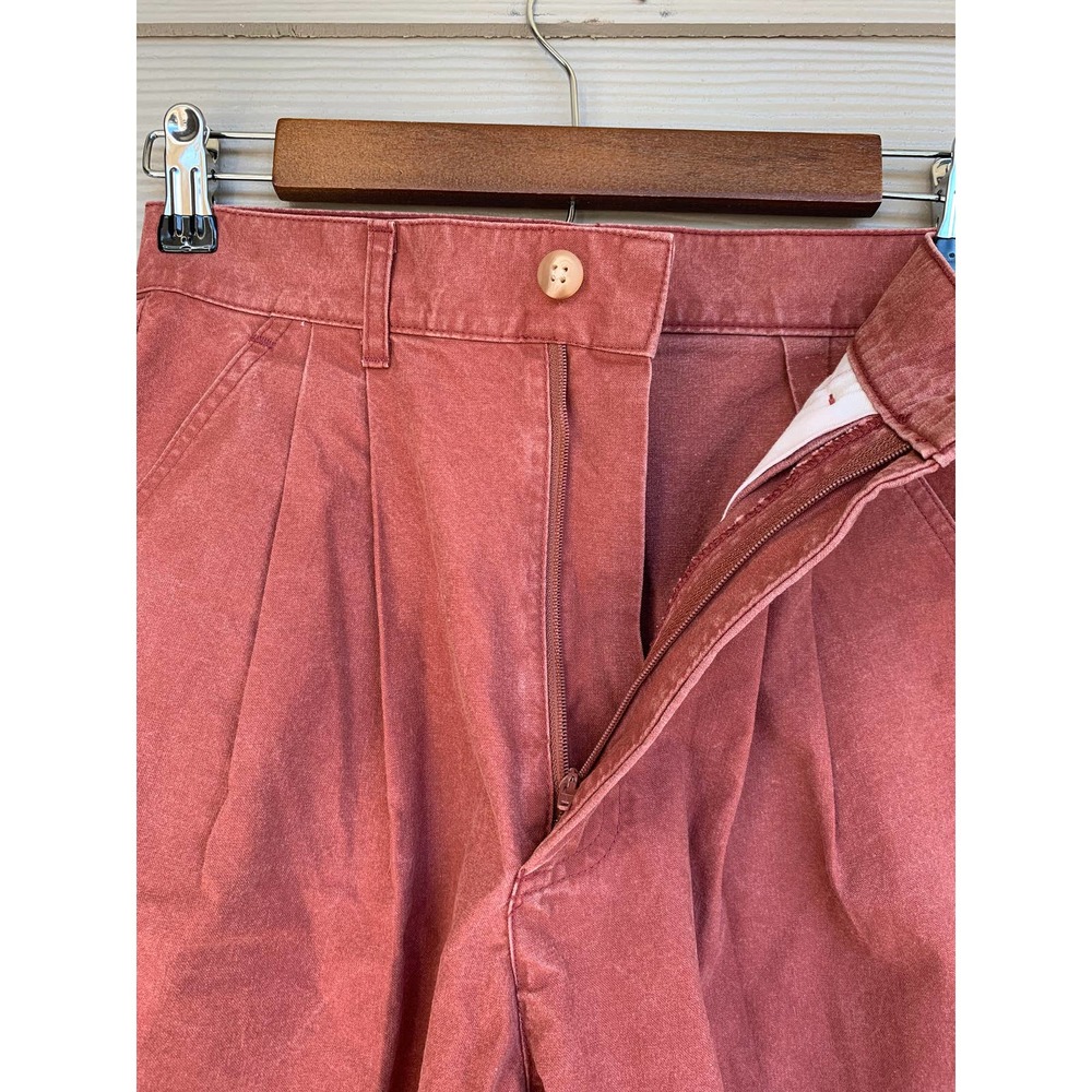 Vintage High Waisted Safari Shorts Brick Red 4 - Picture 3 of 8